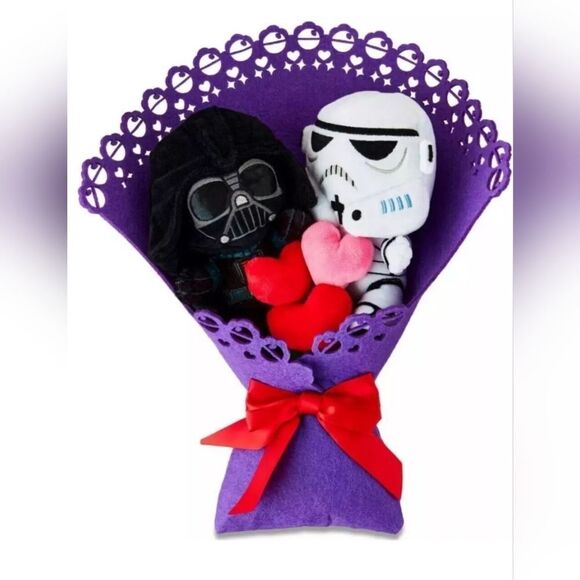 STAR WARS Darth Vader & Stormtrooper 13" Valentine's Plush Bouquet 2025 New! - Picture 1 of 8